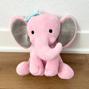 Bedtime Originals Hazel Elephant Plush Toy Stuffed Animal Twinkle Toes Pink Gray